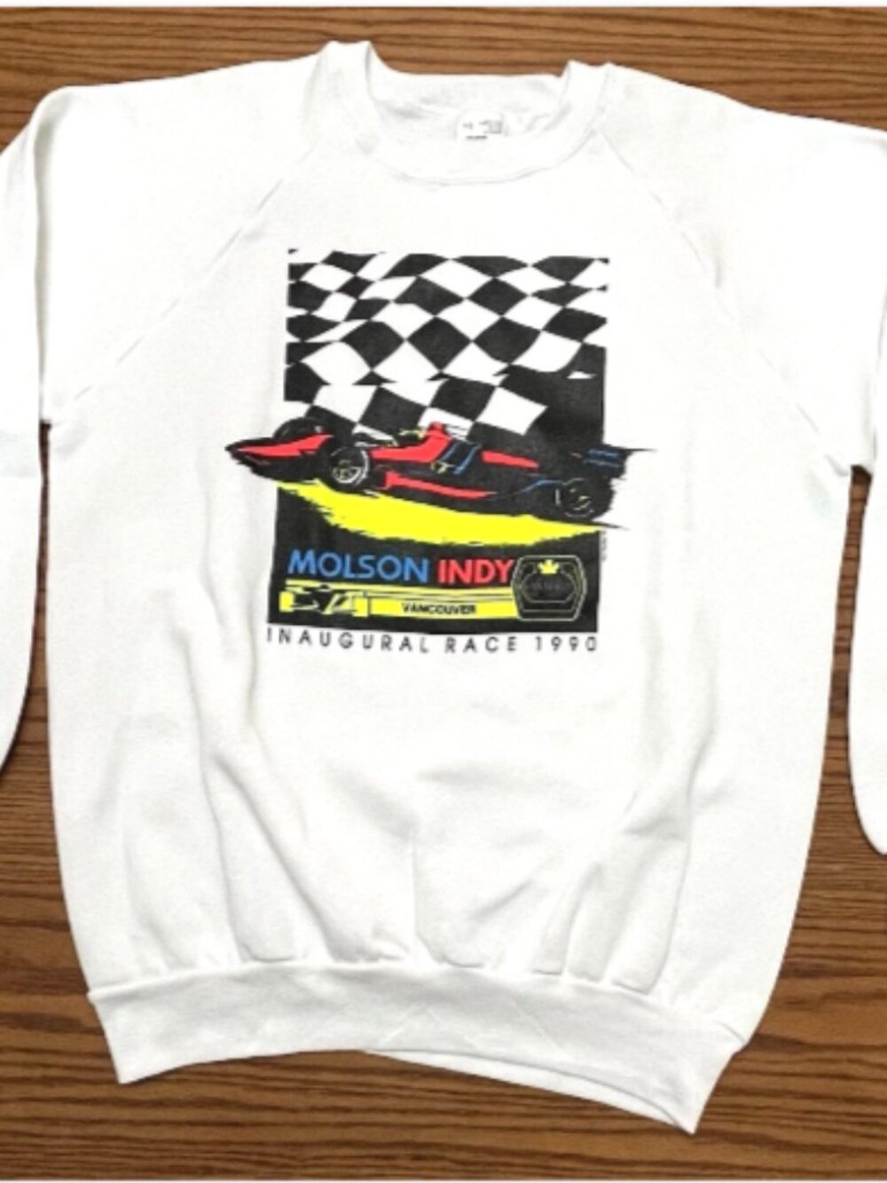 NWOT Vintage 1990 Molson Indy Vancouver Sweatshirt Large White